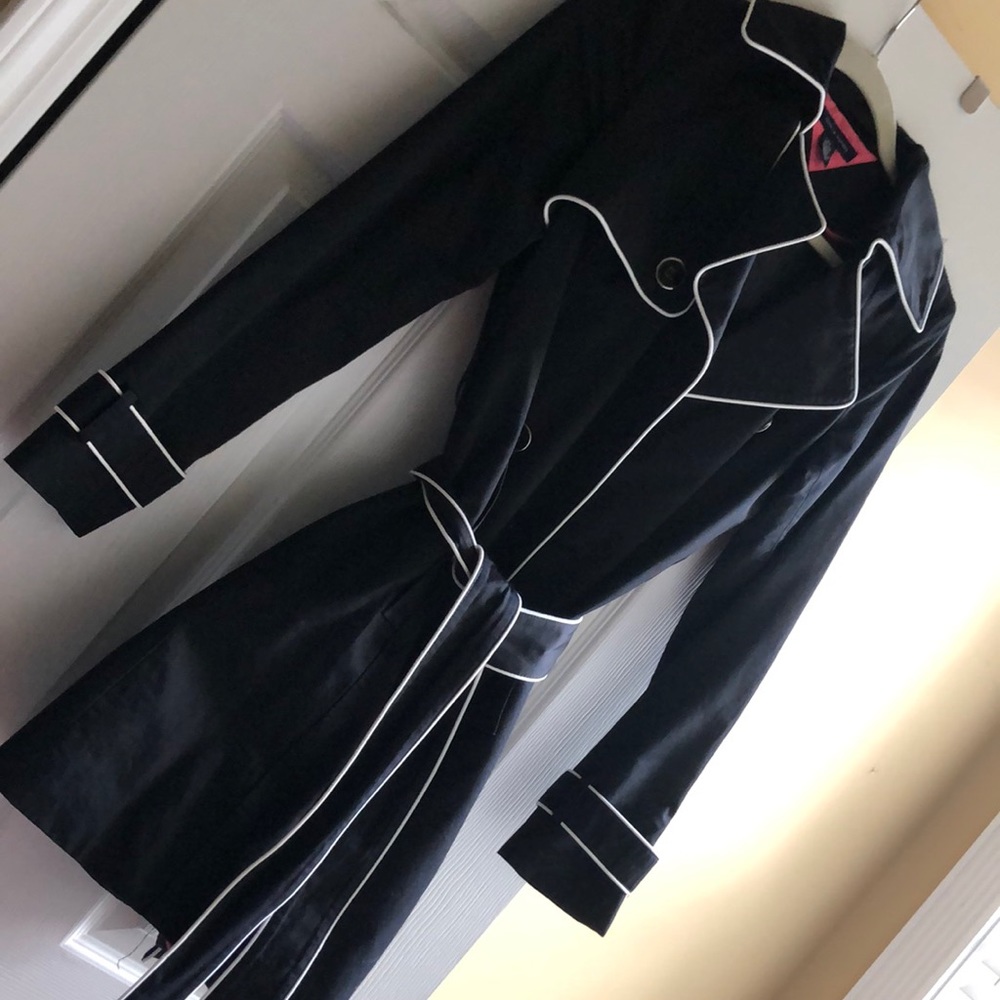 Tommy Hilfiger black and white Trench Coat